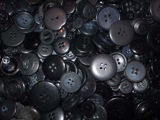 50g of Mixed Buttons - Black