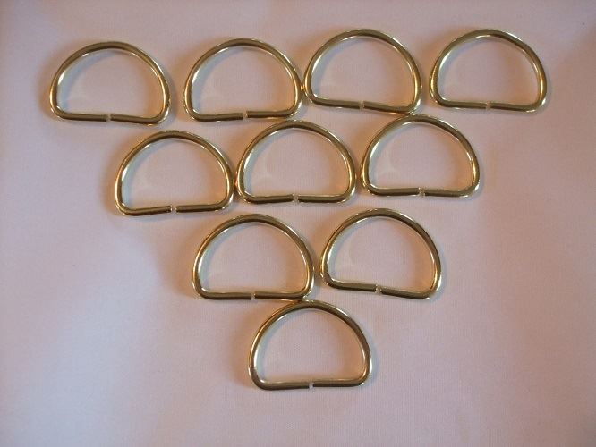 Pack of 10 D-Rings  - Ideal for handbags etc. Choice of colour & Size