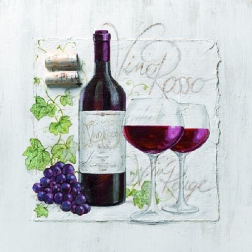 4 x Paper Napkins - Red Wine - Ideal for decoupage / Napkin Art