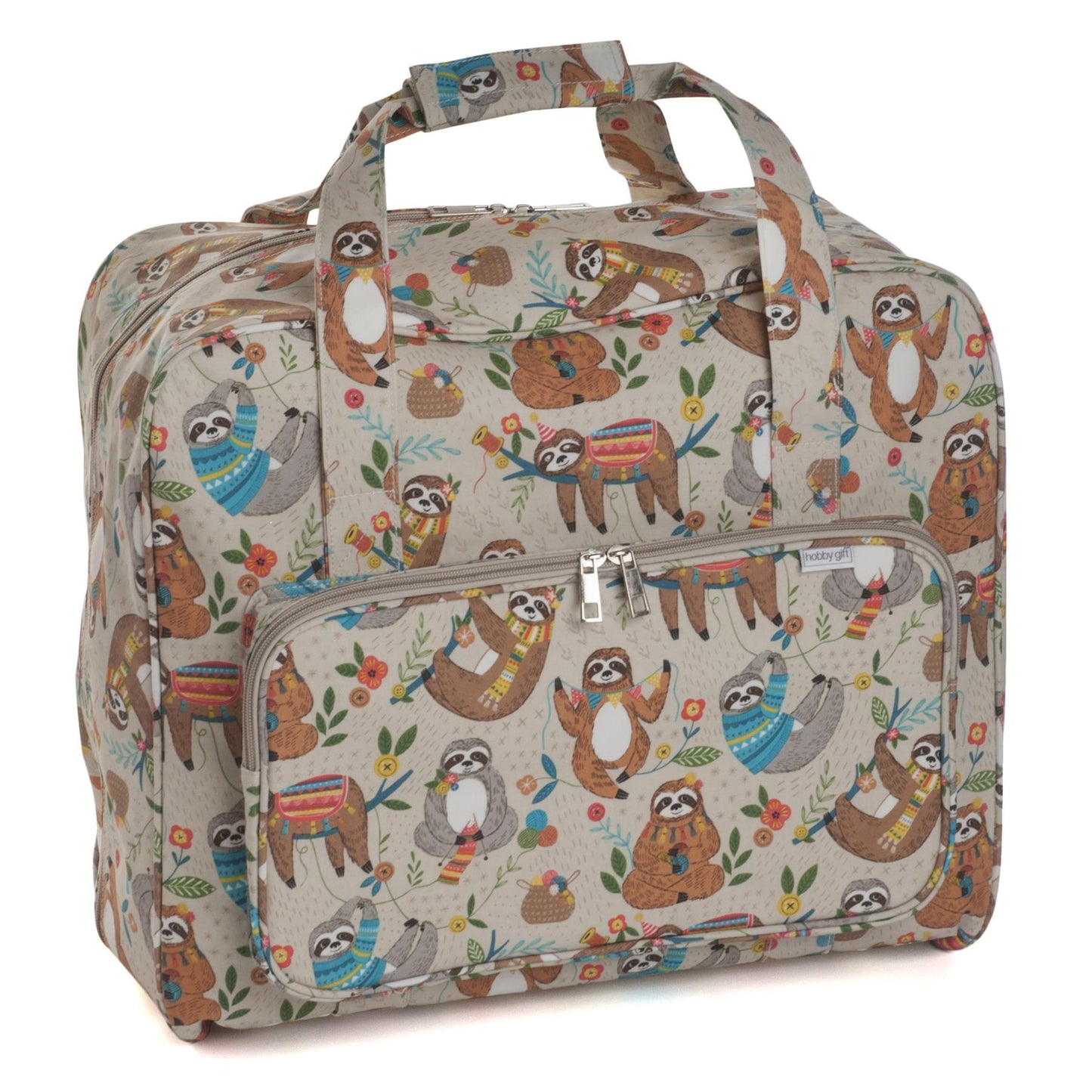 Hobby Gift Sewing Machine Bag: Matt PVC: Sloth: 20 x 44 x 38cm