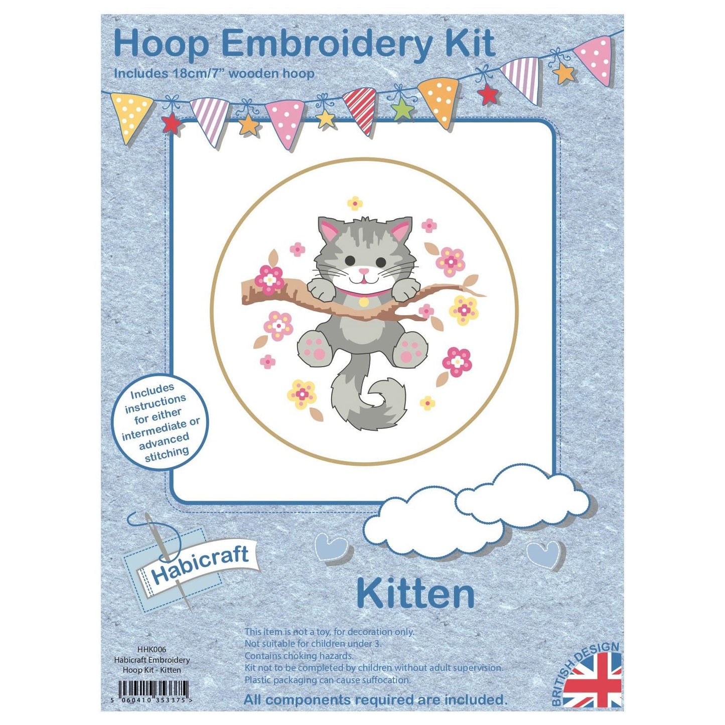 Habicraft Hoop Embroidery Kit - Kitten - HHK006