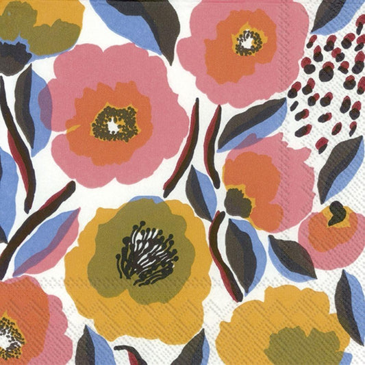 4 x Paper Napkins - Rose White - Ideal for Decoupage / Napkin Art