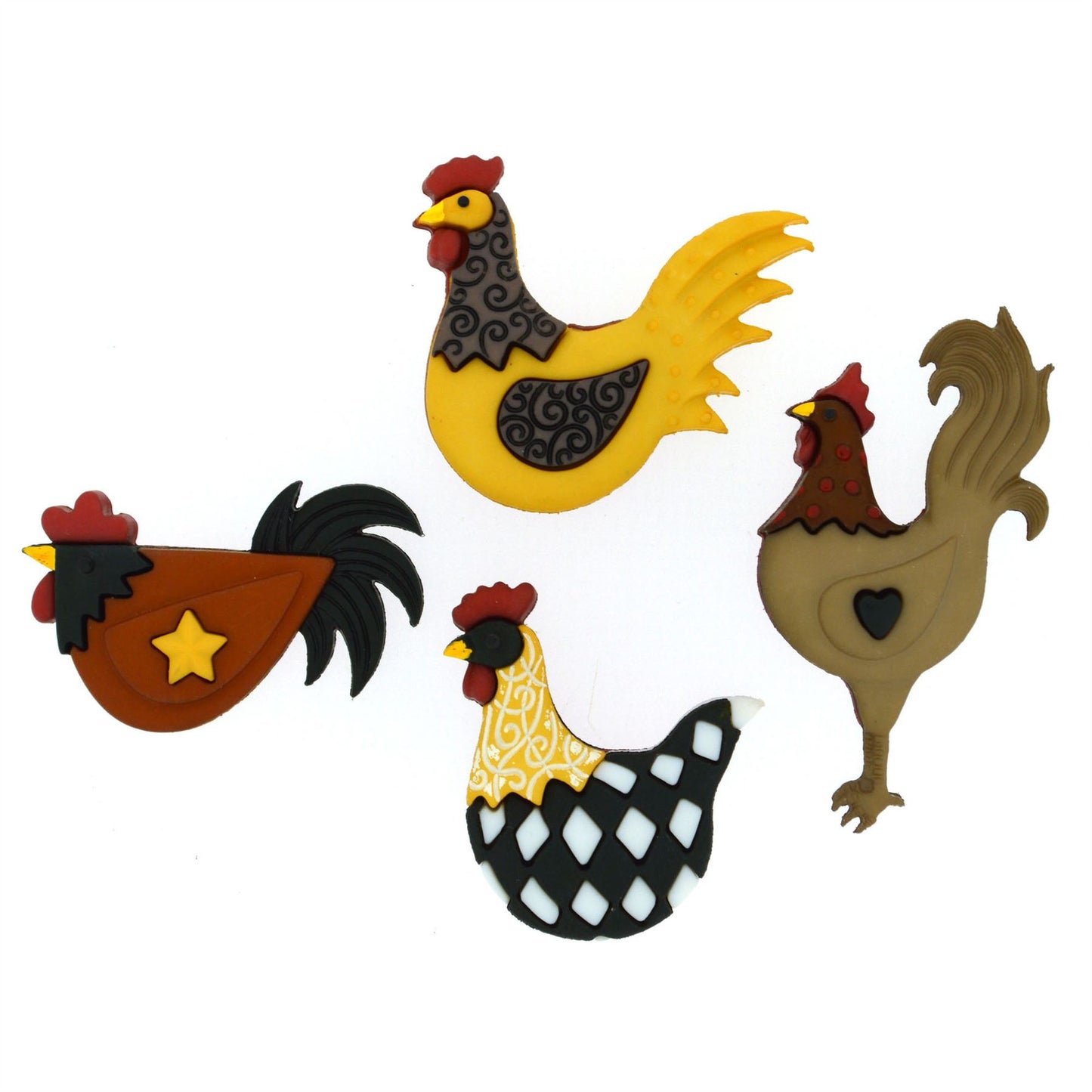 Hen House - Novelty Craft Buttons / Embellishments by Dress It Up