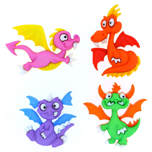 Dragon Tale - Novelty Craft Buttons / Embellishments by Dress It Up