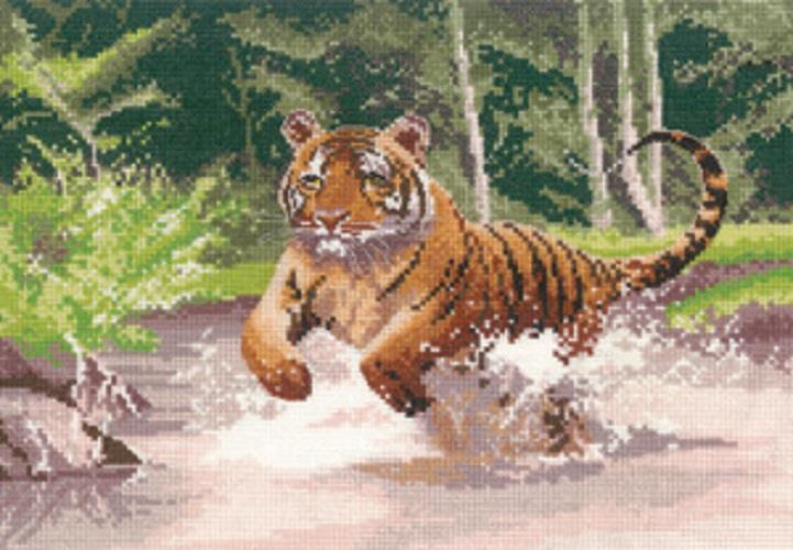 Heritage Crafts Cross Stitch Kit - Tiger (Aida)