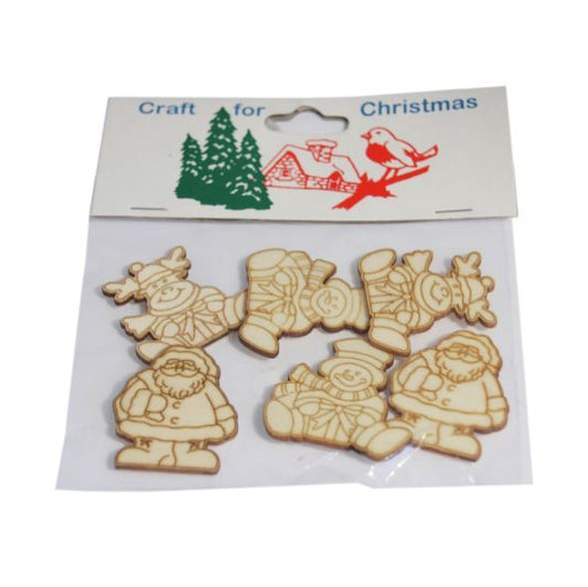 Craft For Occasions "Craft For Christmas" Embellishments - Pack of 6 Figure Assortment - C1431