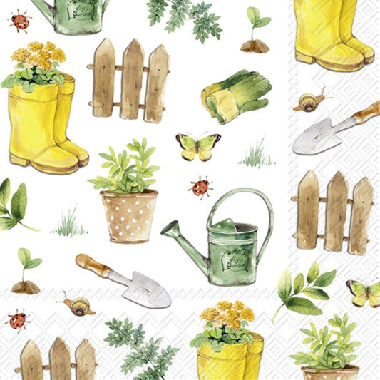 4 x Paper Napkins - Gardening - Ideal for Decoupage / Napkin Art