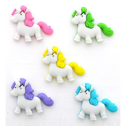 Fantasy Unicorns - Novelty Craft Embellishment Buttons by Dress It Up