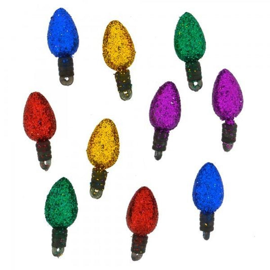 Tis' The Season - Glitter Christmas Light Button Embellishments by Dress It Up