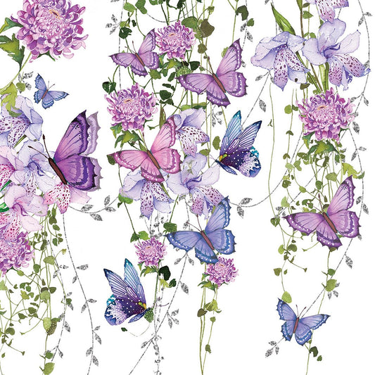 PPD Pack of 20 Paper Napkins / Serviettes - Butterfly Splash - 33cm - 3 Ply