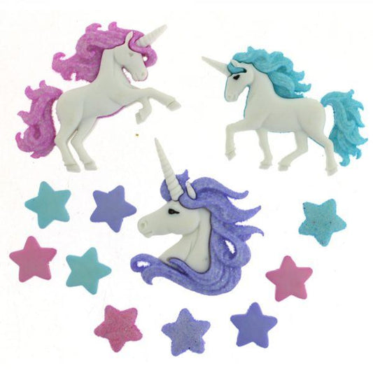 Magical Unicorns - Novelty Craft Embellishment Buttons by Dress It Up