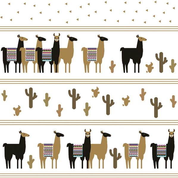 Maki  Pack of 20 Paper Napkins / Serviettes - Llamas - 33cm x 33cm - 3 Ply