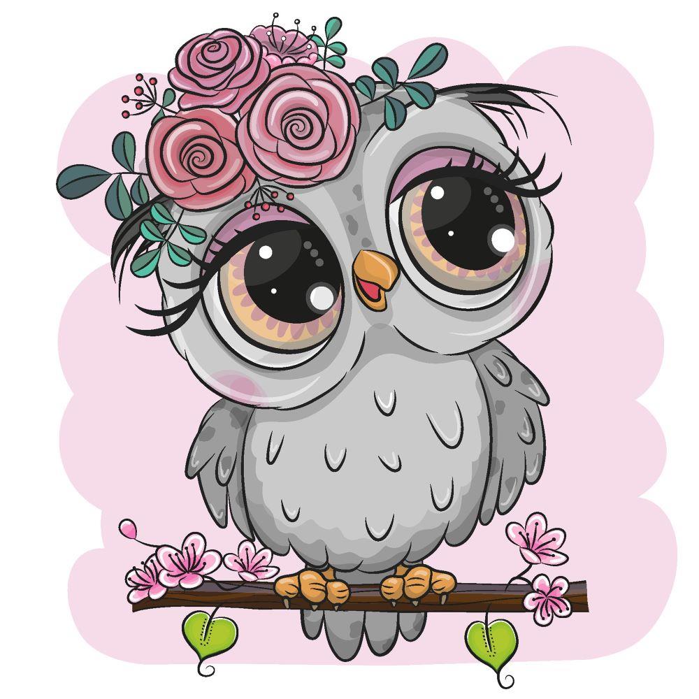 4 x Paper Napkins - Cartoon Owl - Ideal for Decoupage / Napkin Art