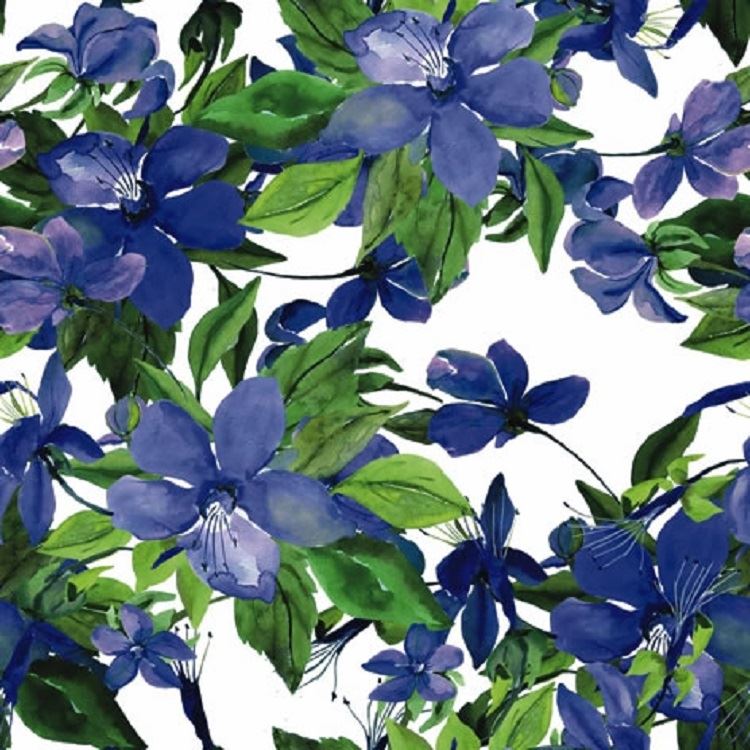 4 x Paper Napkins -Flowering Clematis Blue - Ideal for Decoupage / Napkin Art