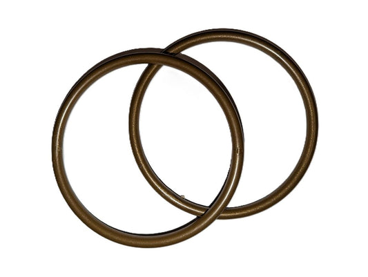 1 Pair of Round Plastic Bag Handles - Bronze Effect - 13cm Diameter