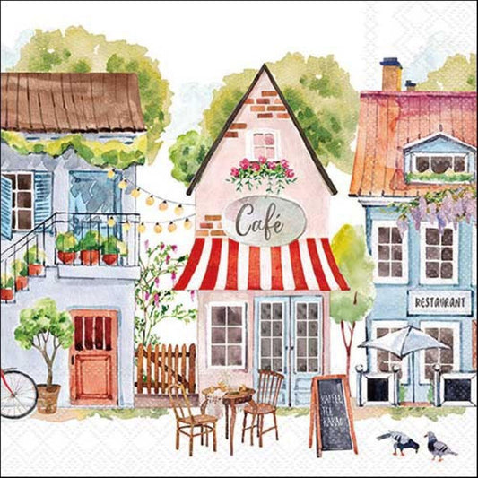 4 x Paper Napkins - Cottages - Ideal for Decoupage / Napkin Art