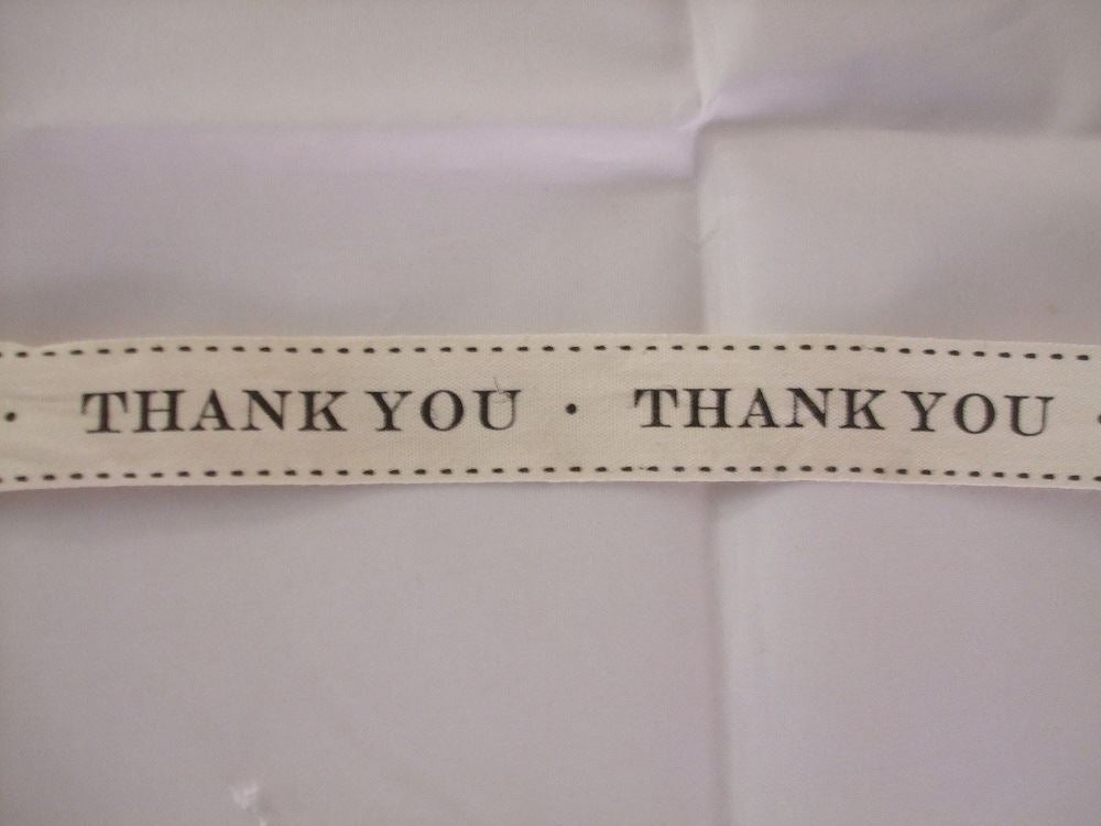 1 Metre of May Arts Vintage Ribbon - 3\4" (20mm) - Thank You