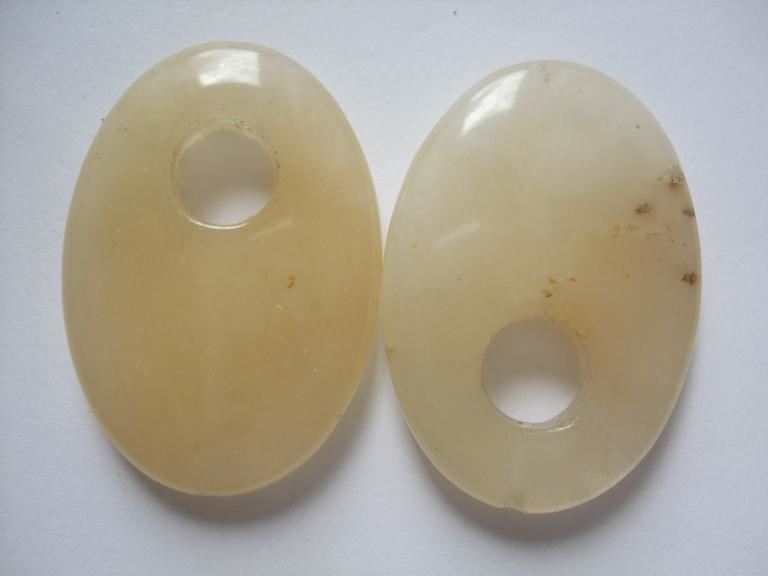 2 Aventurine Gemstone Pendants with an offset hole