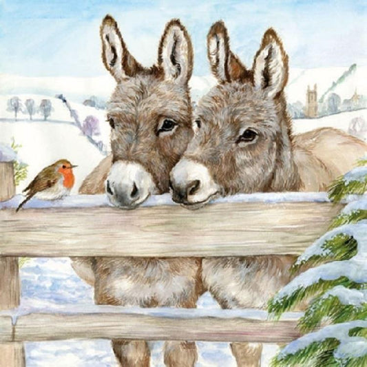 Ambiente Pack of 20 Paper Napkins / Serviettes - Donkeys - 33cm x 33cm - 3 Ply