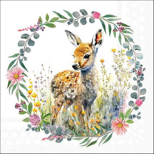 4 x Paper Napkins - Fawn - Ideal for Decoupage / Napkin Art
