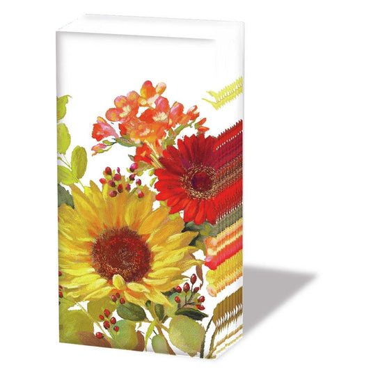 Ambiente Novelty Paper Tissues - Sunny Flowers - Handbag / Pocket Sized Single Pack of 10 Tissues