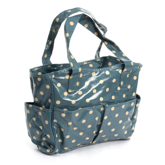 Hobby Gift Craft Bag: Matt PVC: Blue Spot: 14 x 36.5 x 30cm