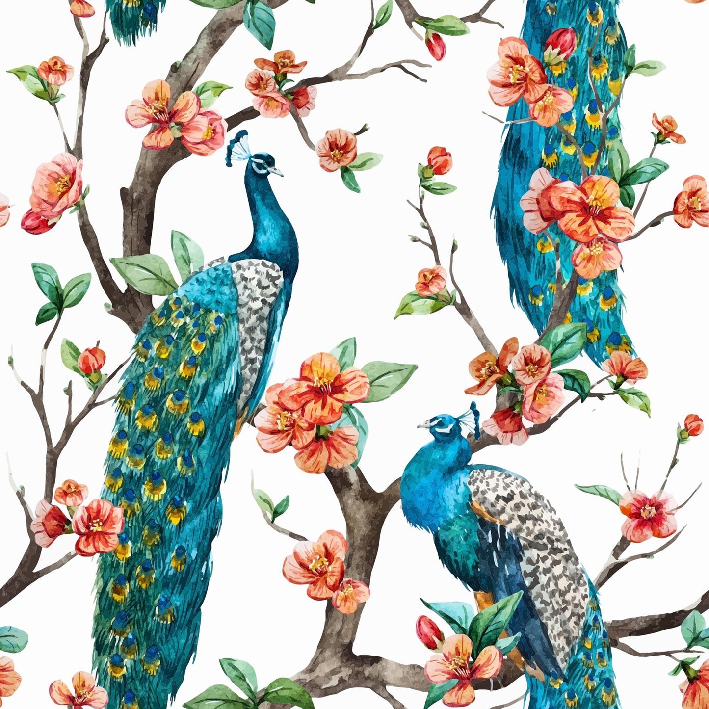 4 x Paper Napkins - Peacocks in Tree - Ideal for Decoupage / Napkin Art