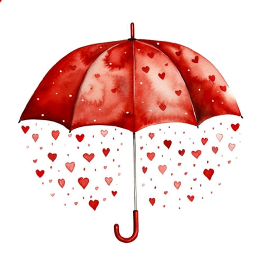 4 x Paper Napkins - Love Umbrella - Ideal for Decoupage / Napkin Art