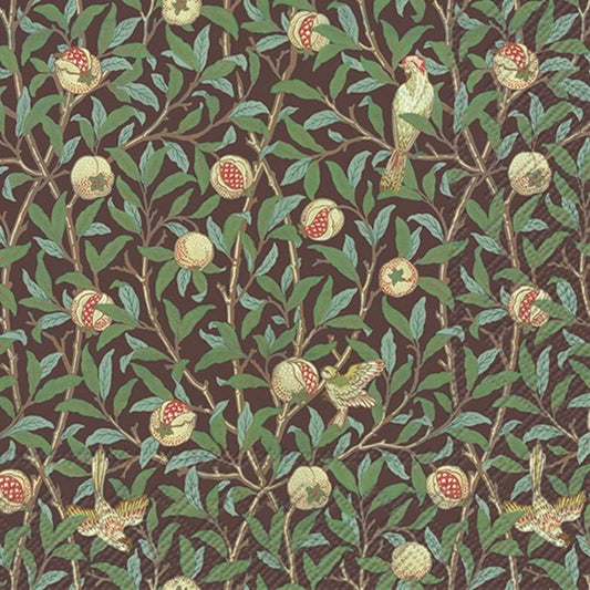 4 x Paper Napkins - Bird & Pomegranite (V&A) - Ideal for Decoupage / Napkin Art