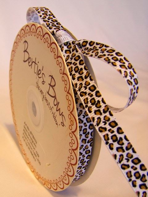 2m of Bertie's Bows Leopard Print Ribbon - 9mm - Choice of Colours