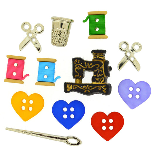 For the Love of Quilting - Novelty Craft Embellishment Buttons by Dress It Up