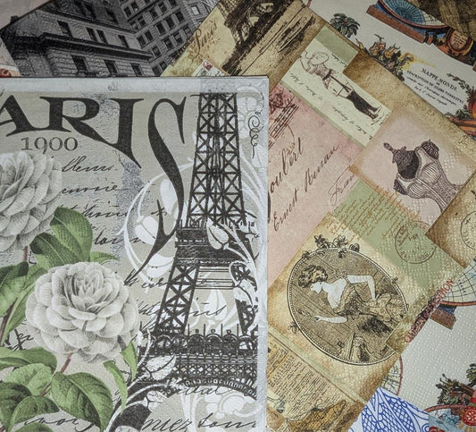 10 x Paper Napkins - Random Mixture - Ideal for Decoupage / Napkin Art