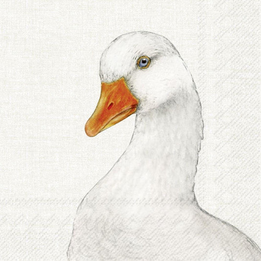 4 x Paper Napkins - Farm Goose - Ideal for Decoupage / Napkin Art