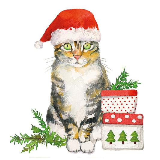 PPD Pack of 20 Paper Napkins / Serviettes - Christmas Kitty - 33cm x 33cm - 3 Ply