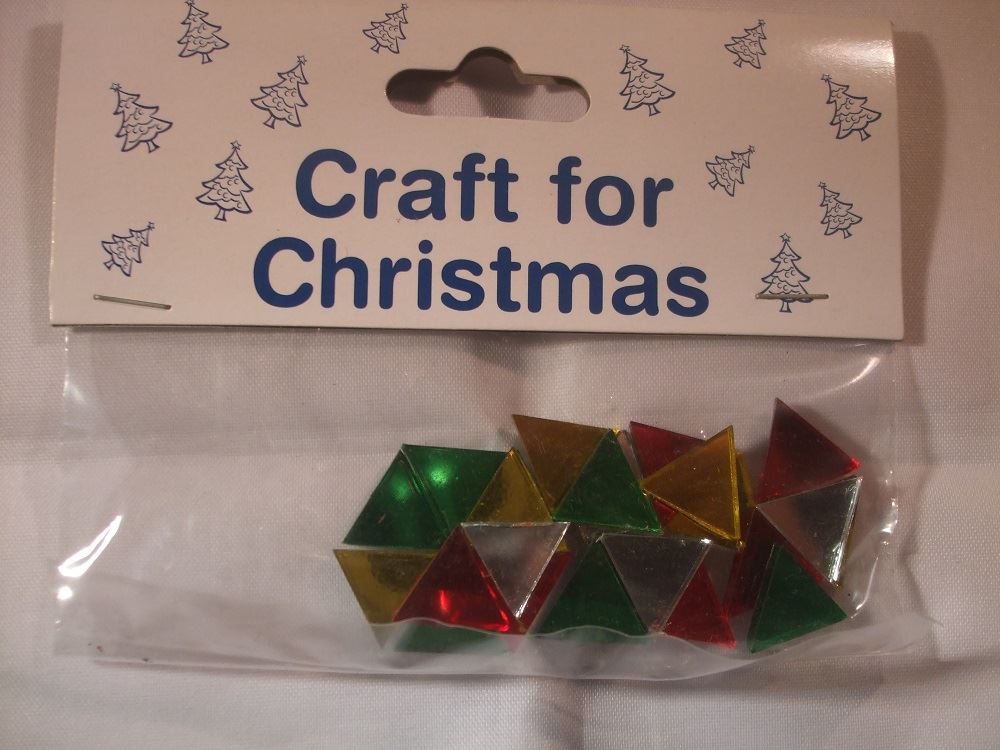 Craft For Occasions Christmas / Xmas Embellishment Pack - Multi Coloured Triangles - C732GSRG