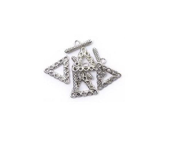 Craft Factory Silver Plated Toggle Clasps - Triangles - Pack of 4 Sets