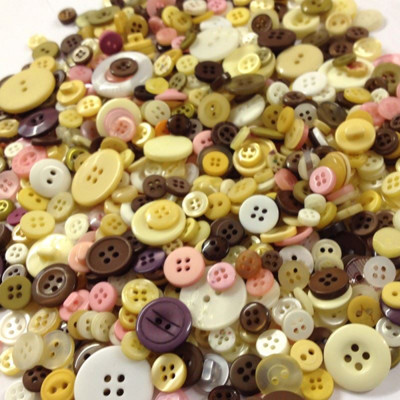 50g Pack of Assorted Buttons - "Mulberry" Colour