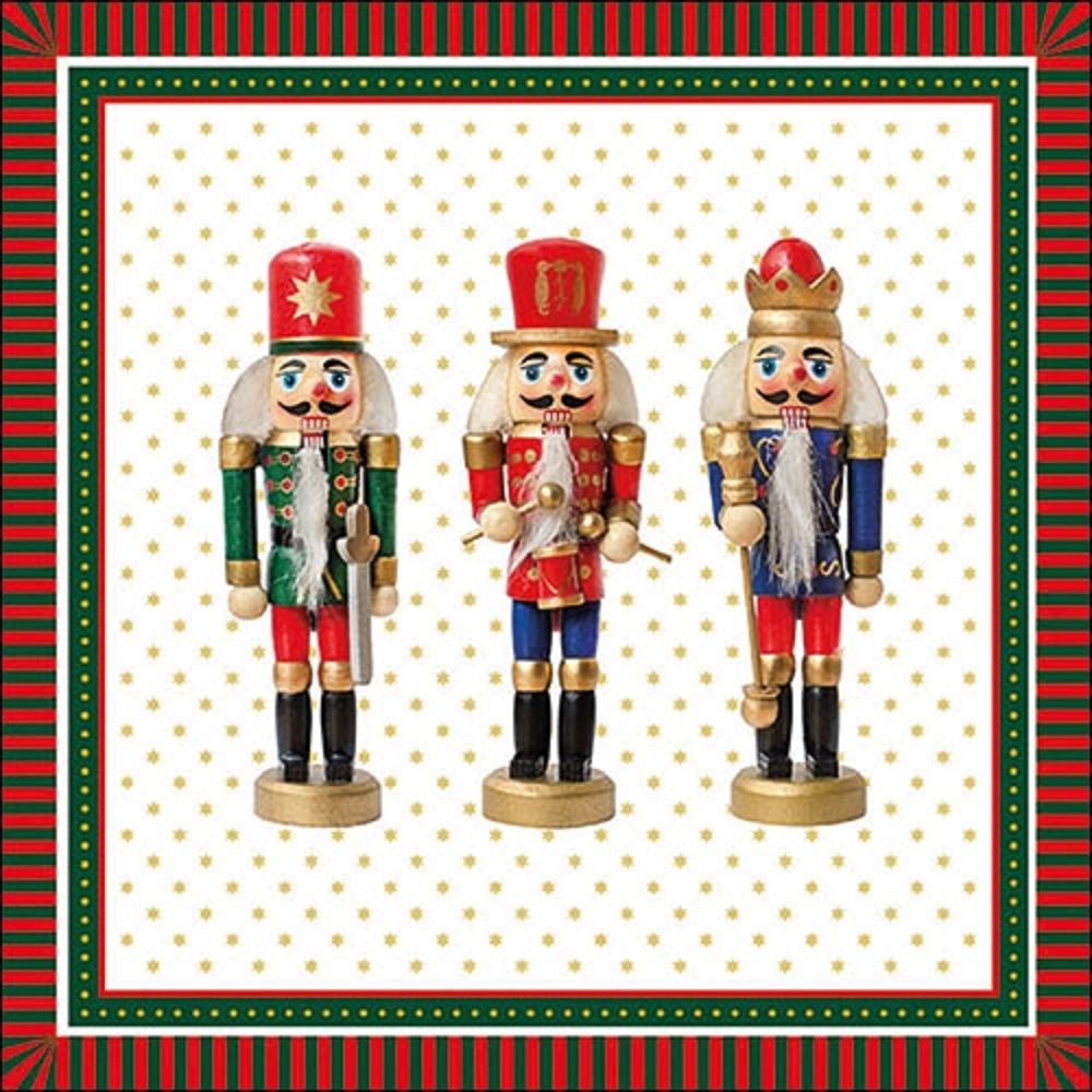 4 x Paper Napkins - Three Nutcrackers - Ideal for Decoupage / Napkin Art