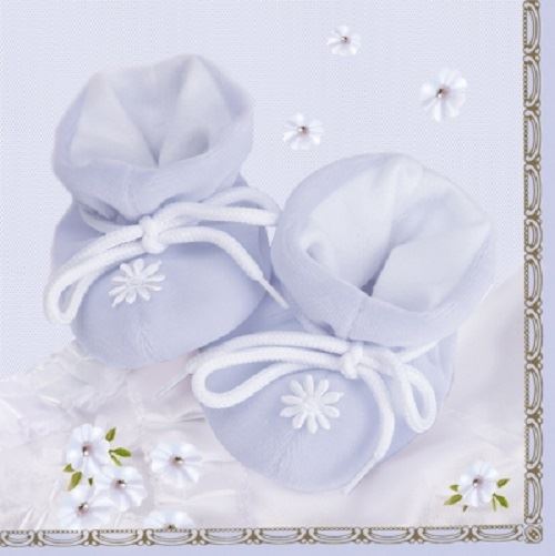 Maki Pack of 20 Napkins / Serviettes - Baby in Blue - 33cm x 33cm - 3ply -