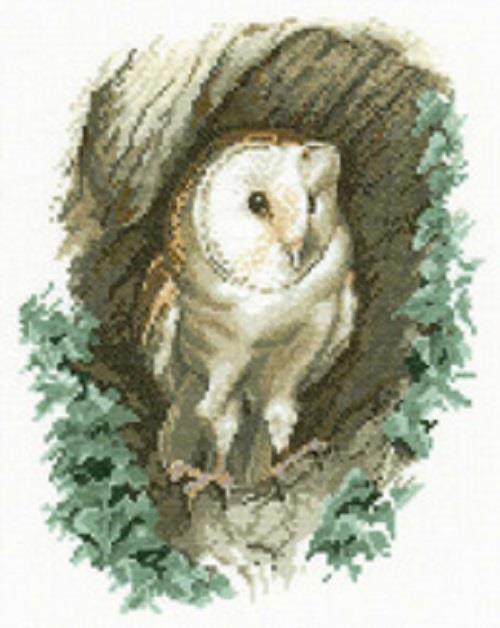 Heritage Crafts Cross Stitch Kit - Barn Owl (Aida)