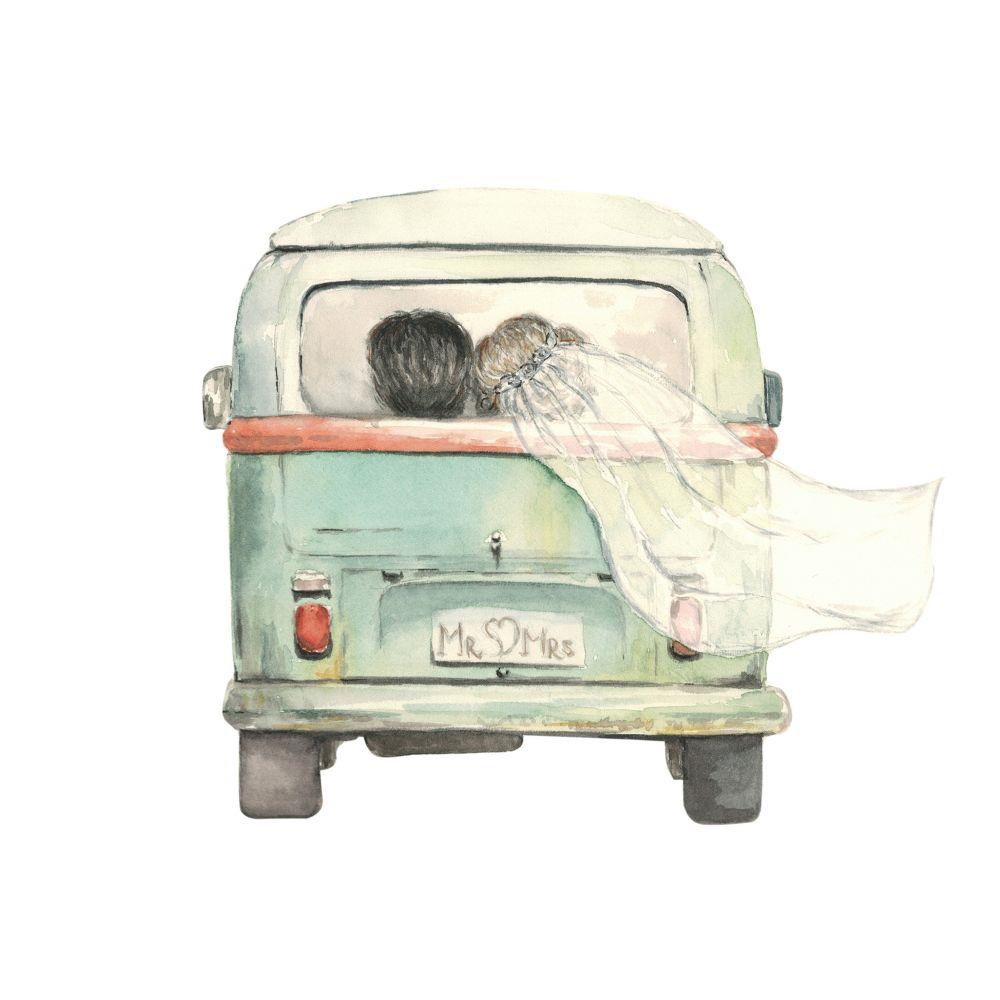 4 x Paper Napkins - Mr & Mrs Wedding - Ideal for Decoupage / Napkin Art