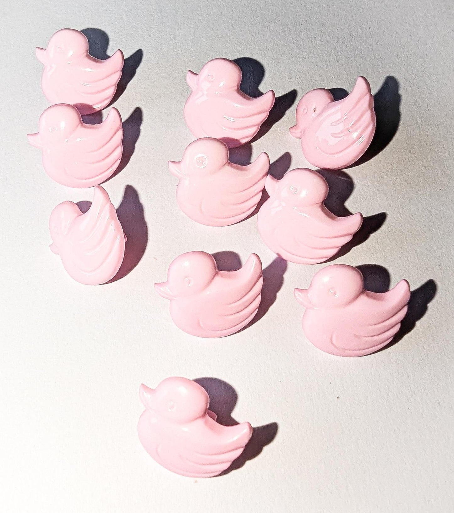 Pack of 10 Pink Duck Buttons 14mm x 12mm with shank