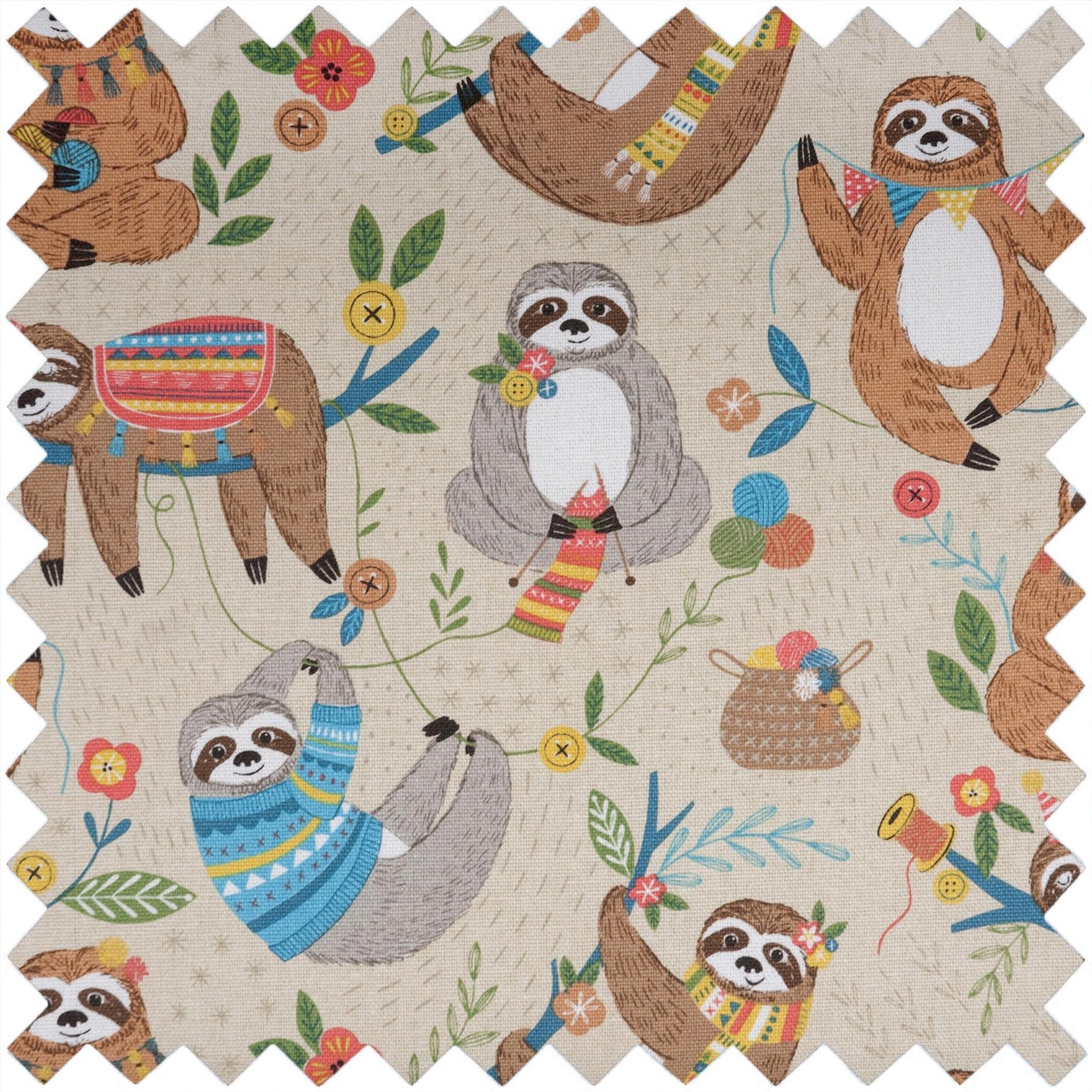 Hobby Gift Sewing Machine Bag: Matt PVC: Sloth: 20 x 44 x 38cm