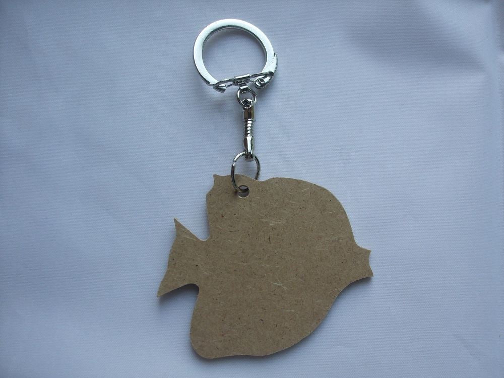 MDF Wooden Keyring For Decoration - Angel Fish Shaped