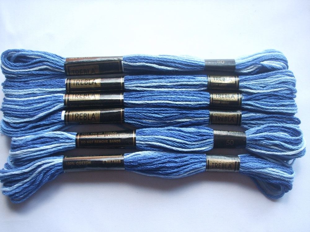 Trebla Embroidery Thread - 6 Skeins 8m each