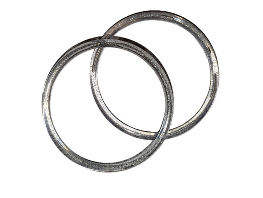 1 Pair of Round Plastic Bag Handles - Glitter Silver Effect - 13cm Diameter