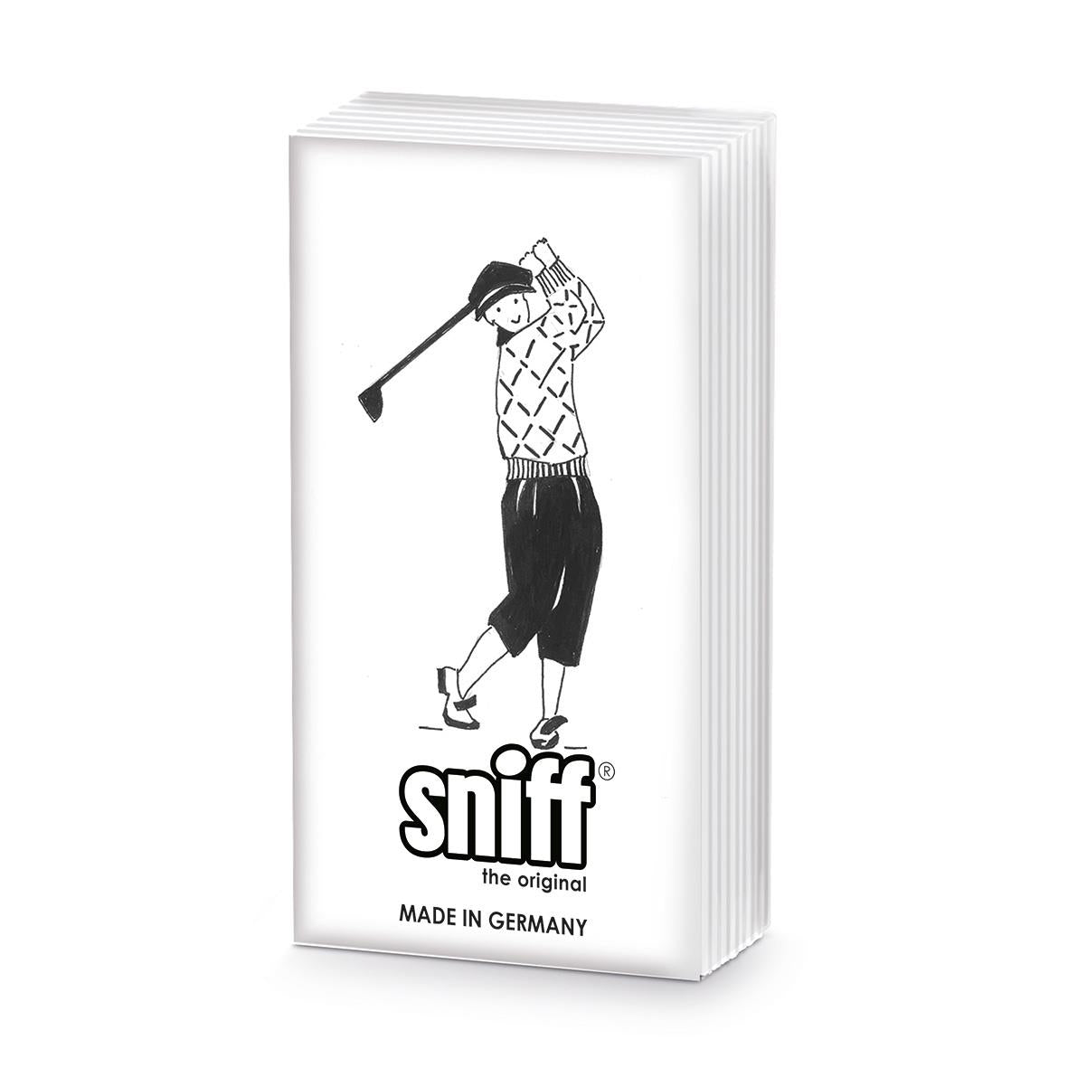 Sniff Novelty Paper Tissues - Golfer - Handbag / Pocket Sized Single Pack of 10 Tissues