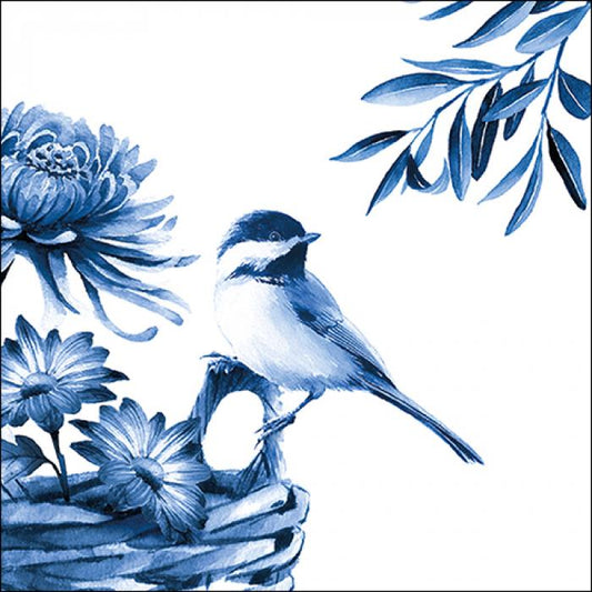 4 x Paper Napkins - Blue Bird  - Ideal for Decoupage / Napkin Art