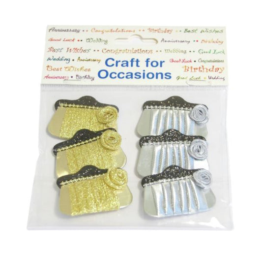 Craft For Occasions Embellishments - Pack of 6 Clutch Bags - C2178