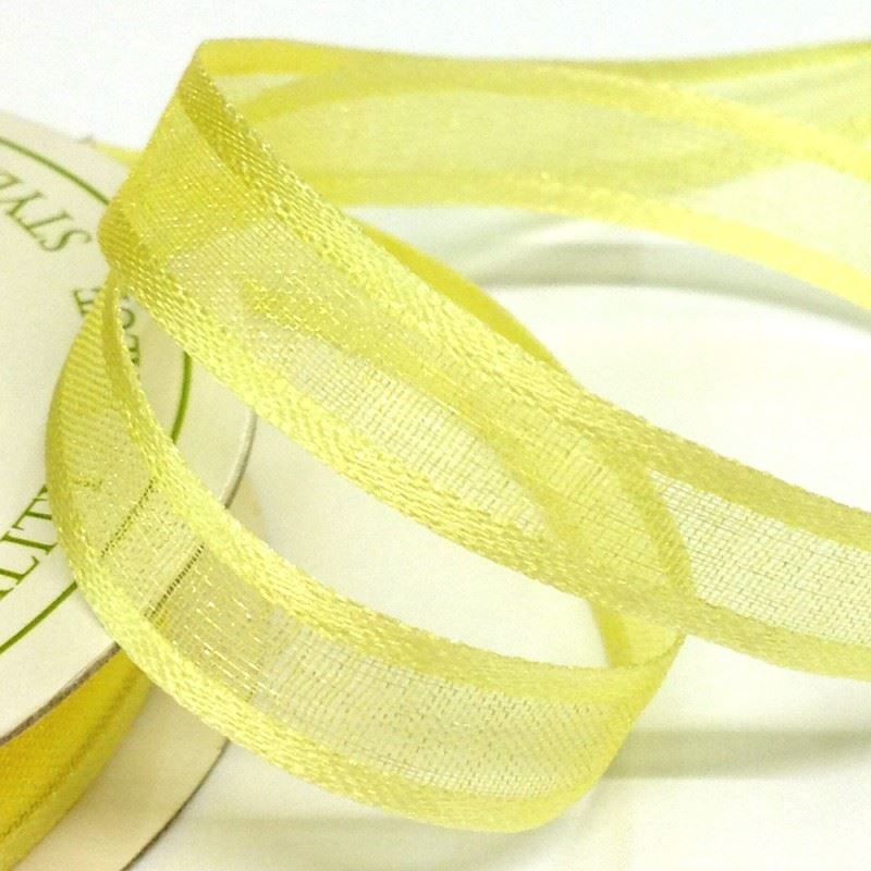 Three Kings Satin Edged Organza Ribbon Roll - 10mm x 10m - Baby Maize